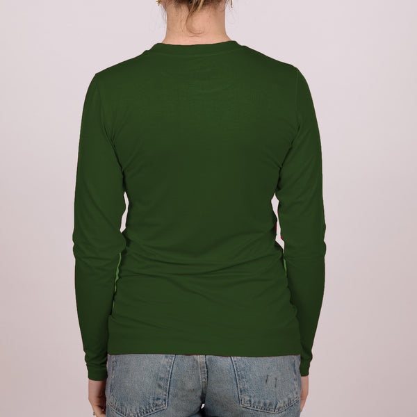 Long Sleeve Recycled Poly Perfect Fit Crew Neck - Olive