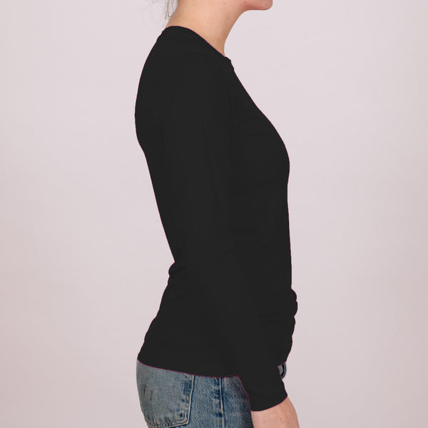 Long Sleeve Perfect Fit Crew Neck - Ink Black