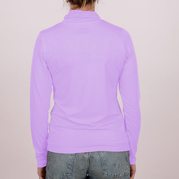 Long Sleeve Perfect Fit Roll Neck - Light Violet
