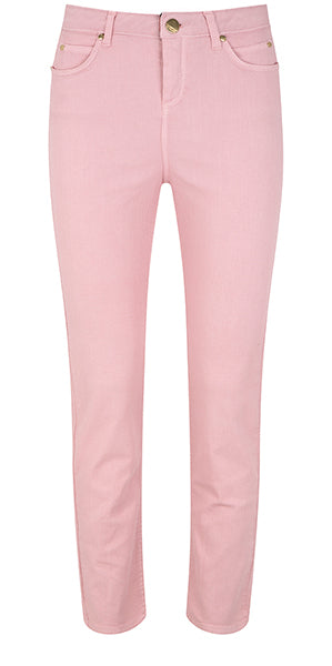 High Waist Women Pink Solid Skinny Fit Ankle-Length side button