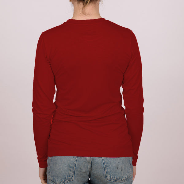 Long Sleeve Recycled Poly Perfect Fit Crew Neck - Claret