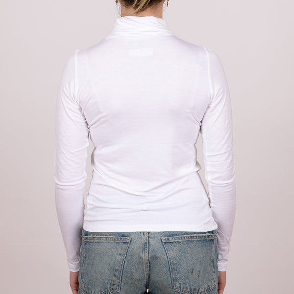 Long Sleeve Perfect Fit Roll Neck - Winter White