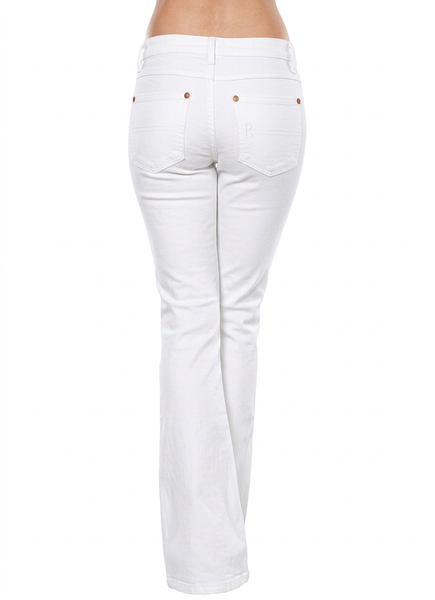 Patty Kick Flare Leg jeans in White – women's denim by RubyLondon