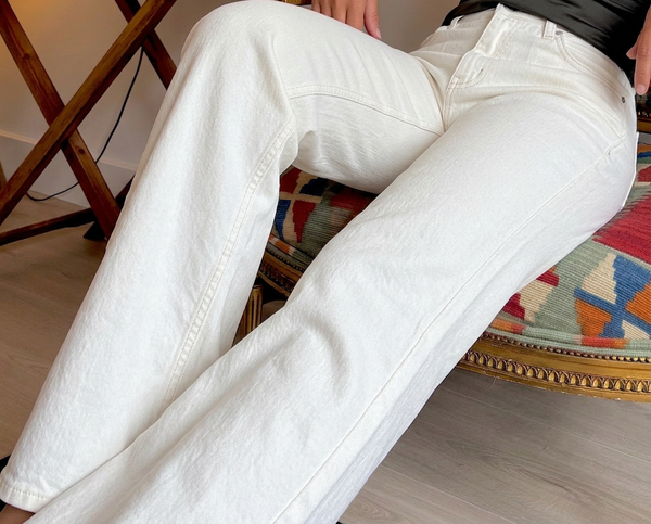 John Wide Leg jeans in White – women's denim by RubyLondon
