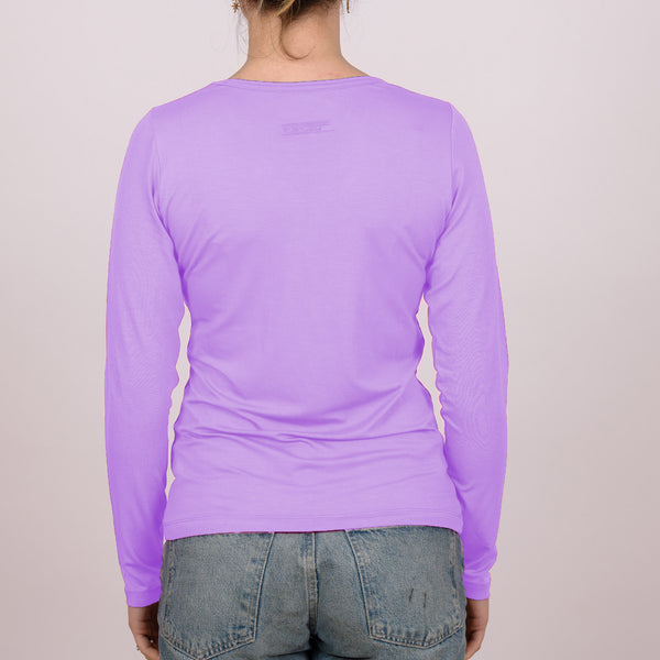 Long Sleeve Perfect Fit V-Neck - Light Purple