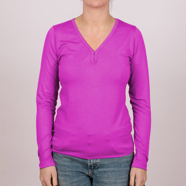 Long Sleeve Perfect Fit V-Neck - Violet