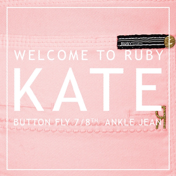 Kate Button Fly Ankle Graze - Pink Belle